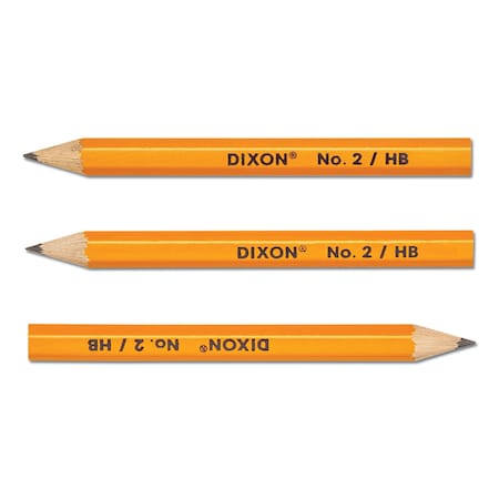 Dixon Ticonderoga Golf Wooden Pencils, 0.7 mm, HB (#2), Black Lead, Yellow Barrel, PK144 PK X14998X